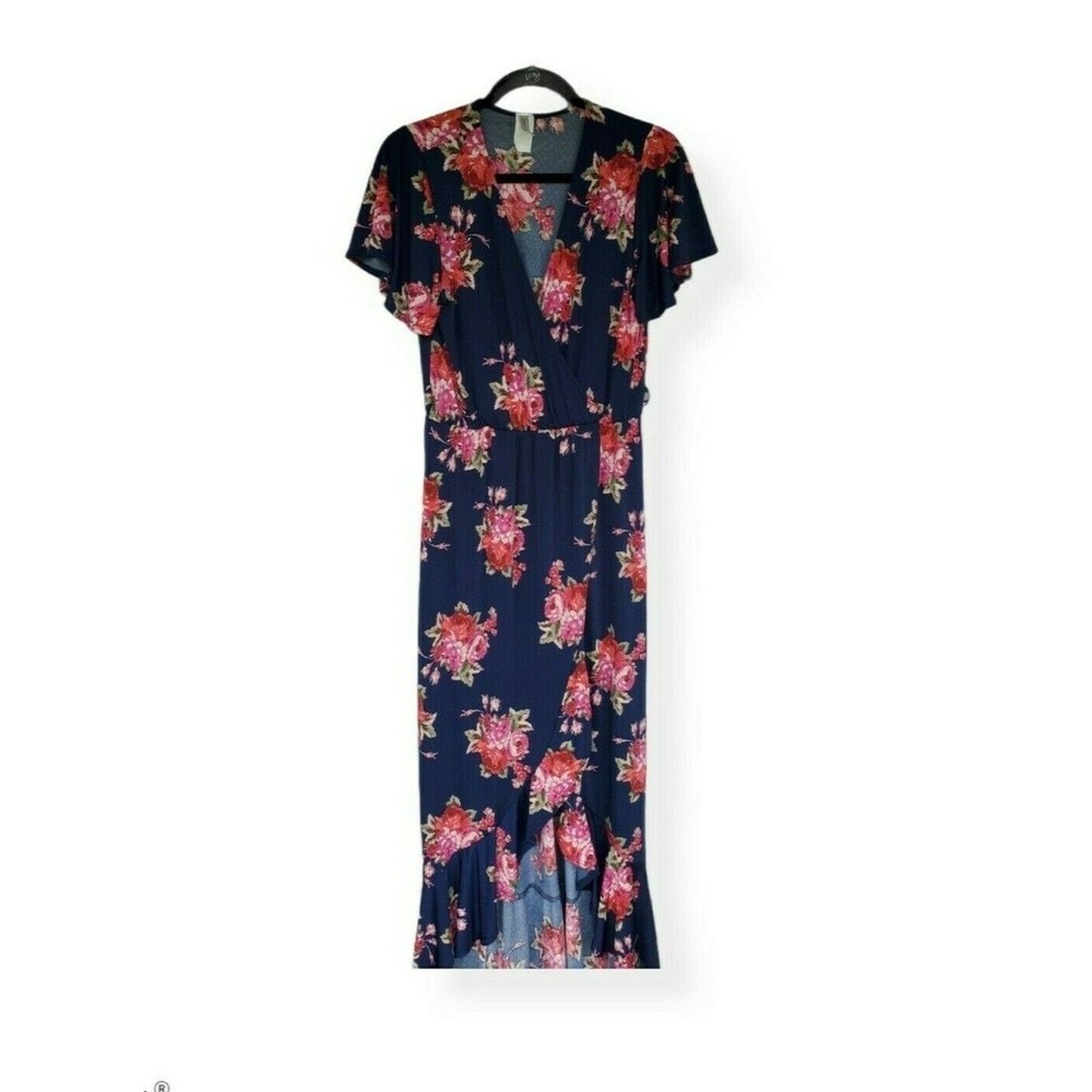 Seven Stitch‎ Dress Medium Womans Full Length Floral Hi Low Multi Color